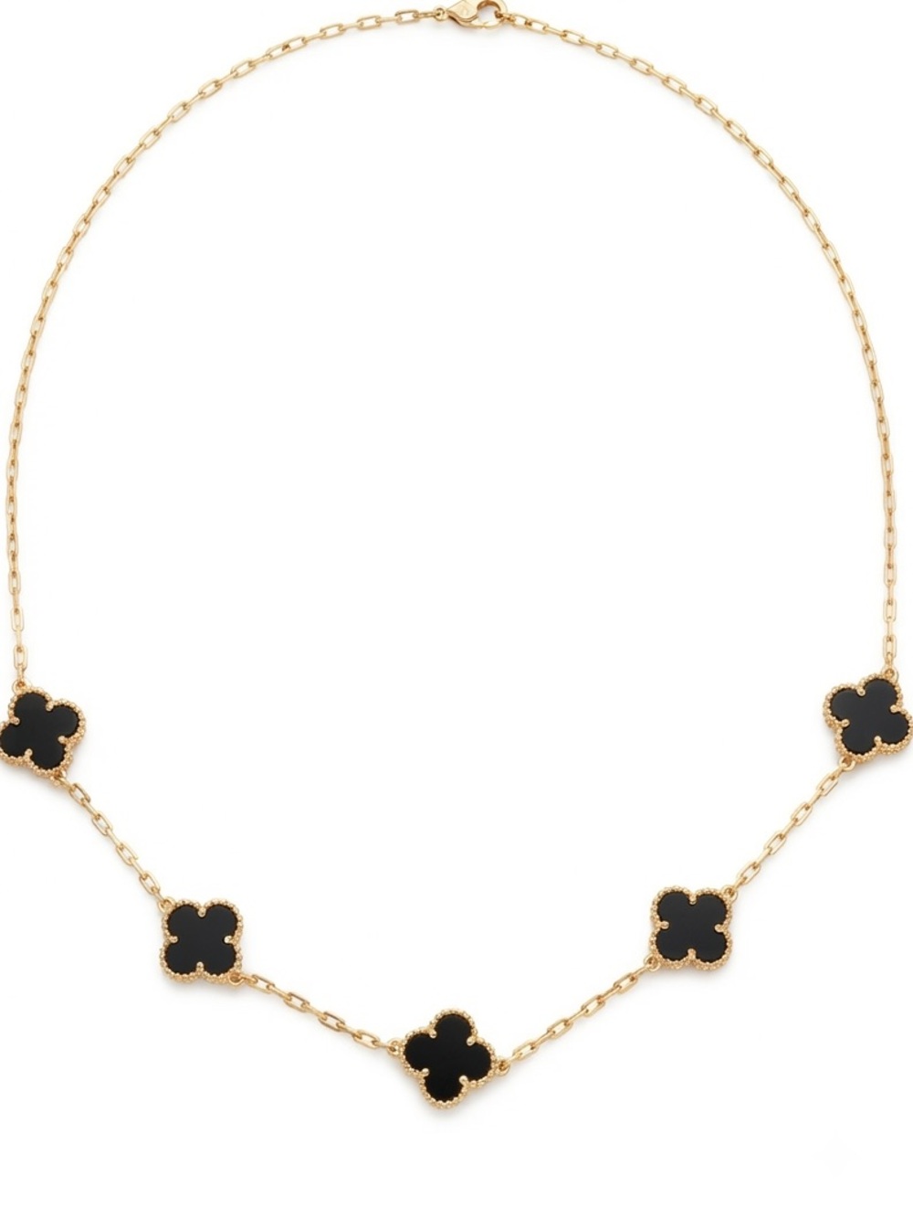 Black Clover Charm Necklace 14K Gold Plated Adjustable Necklace Luck Pendant